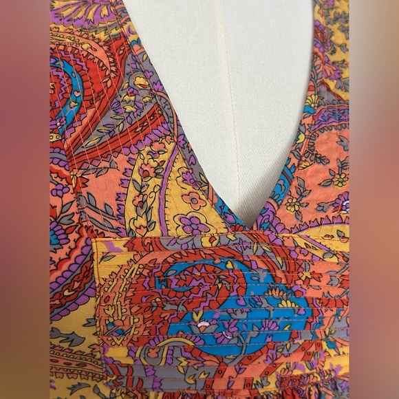 Magazine 100% Silk Multicolored Paisley Mini Dress (663) - Picture 7 of 14